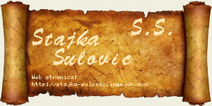Stajka Šulović vizit kartica